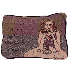 Shoebox Hallmark Pillow Men cant live with em can't play mind games without them